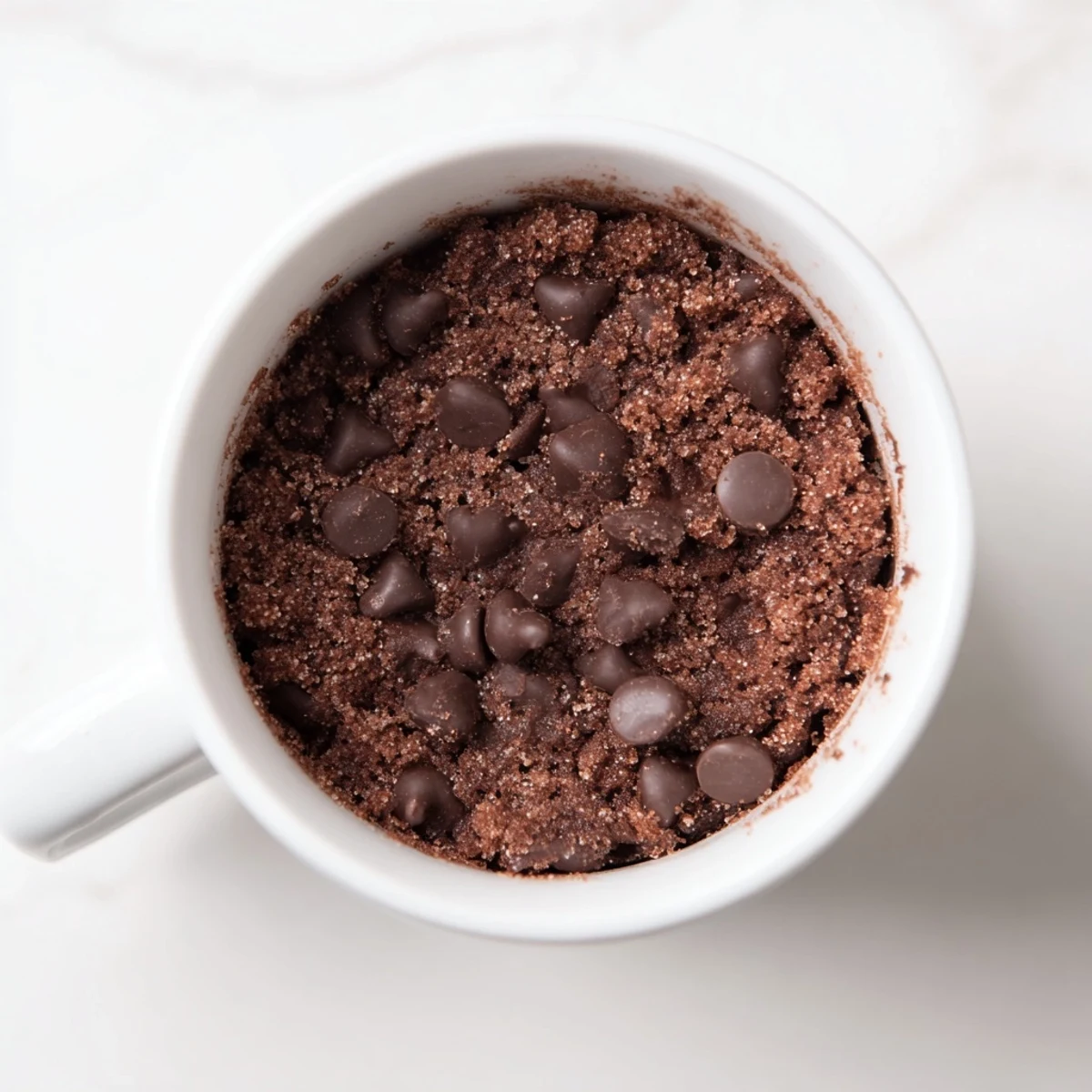 Steam rising from the delicious microwaved mug cake, perfect for a late-night treat, single serving.