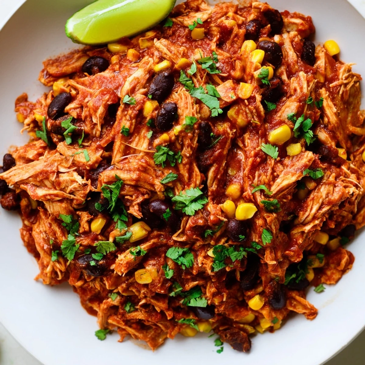 Juicy and flavorful Slow Cooker Salsa Chicken, ready to shred for tacos or burrito bowls.