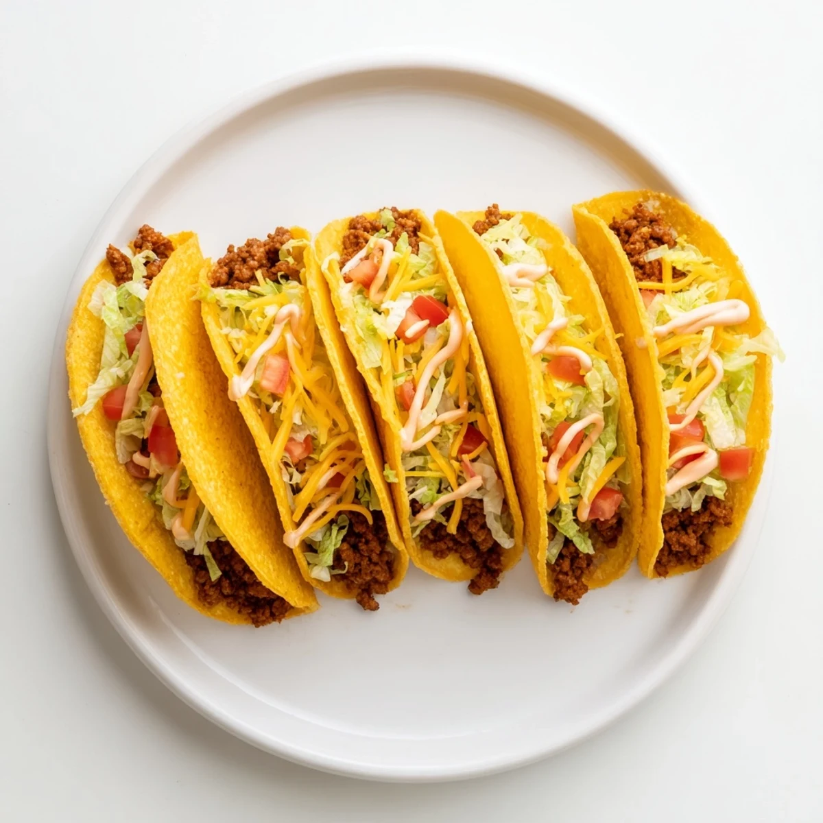 Warm and cheesy Gordita Crunch tacos, filled with seasoned beef, lettuce, and creamy sauce.