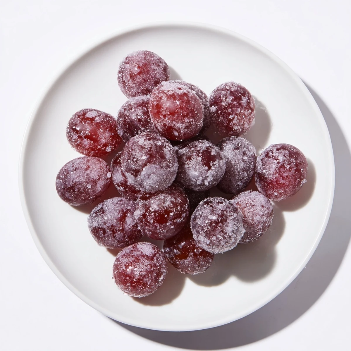 Frozen grape treats sparkling with sugar, a refreshing, simple, and delightful frozen snack.