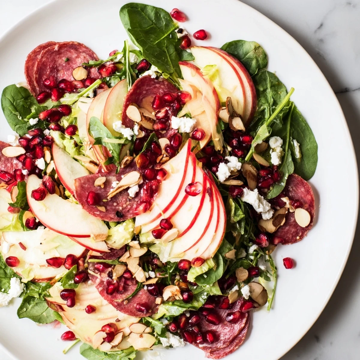 Bright, colorful close-up of the flavorful Hot Girl Christmas Salad with glistening dressing.