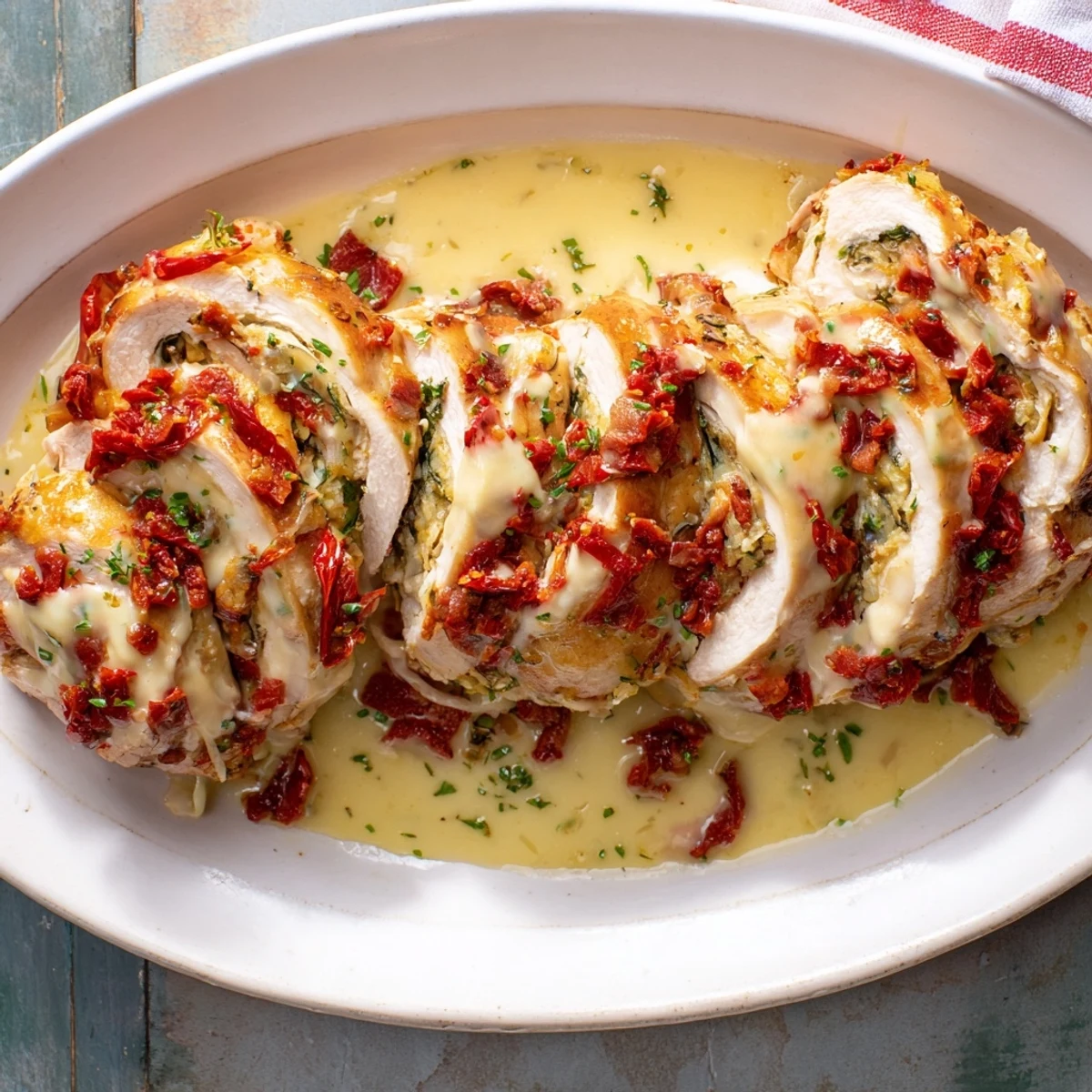 Tender Chicken Stuffing Roulades