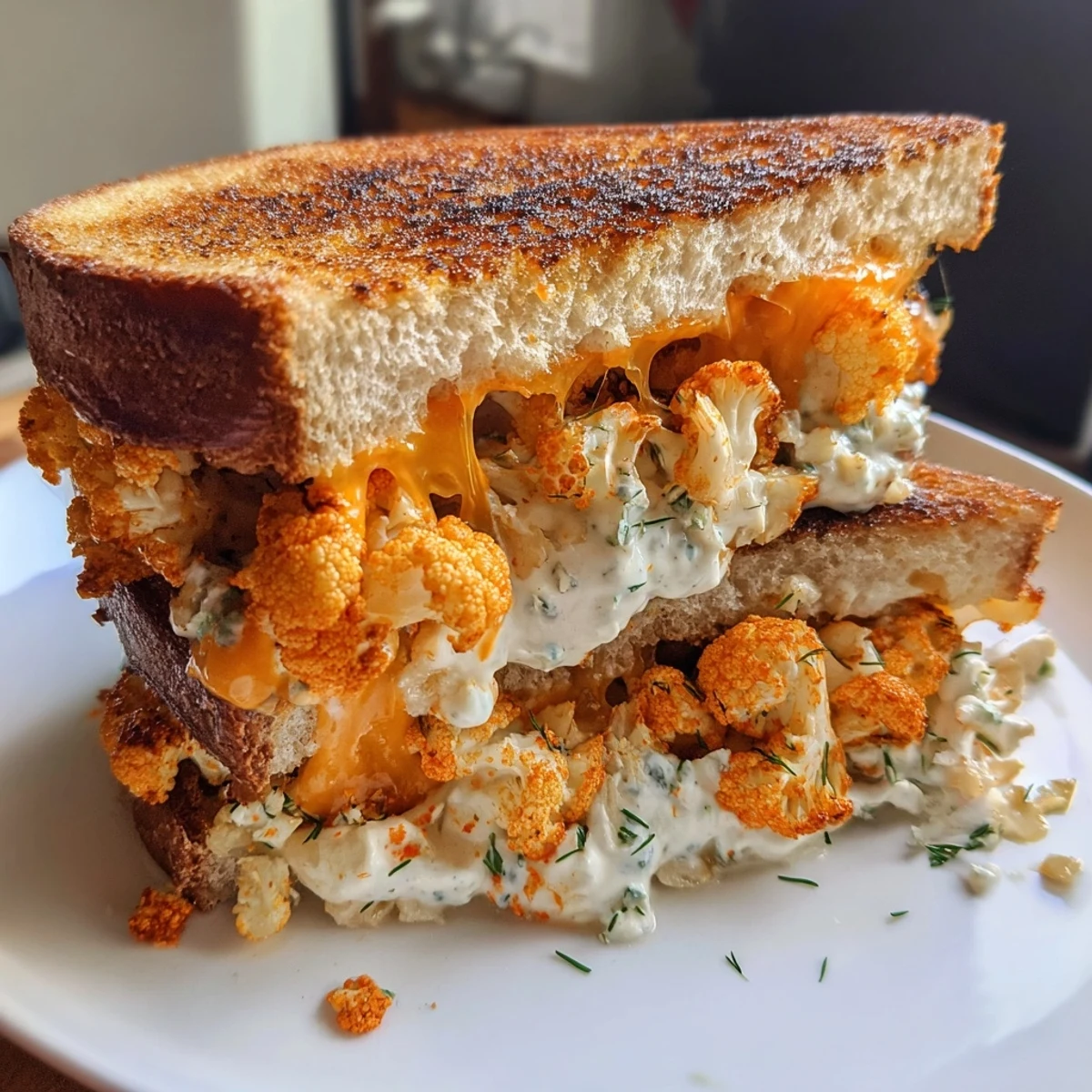 Buffalo Cauliflower Grilled Cheese
