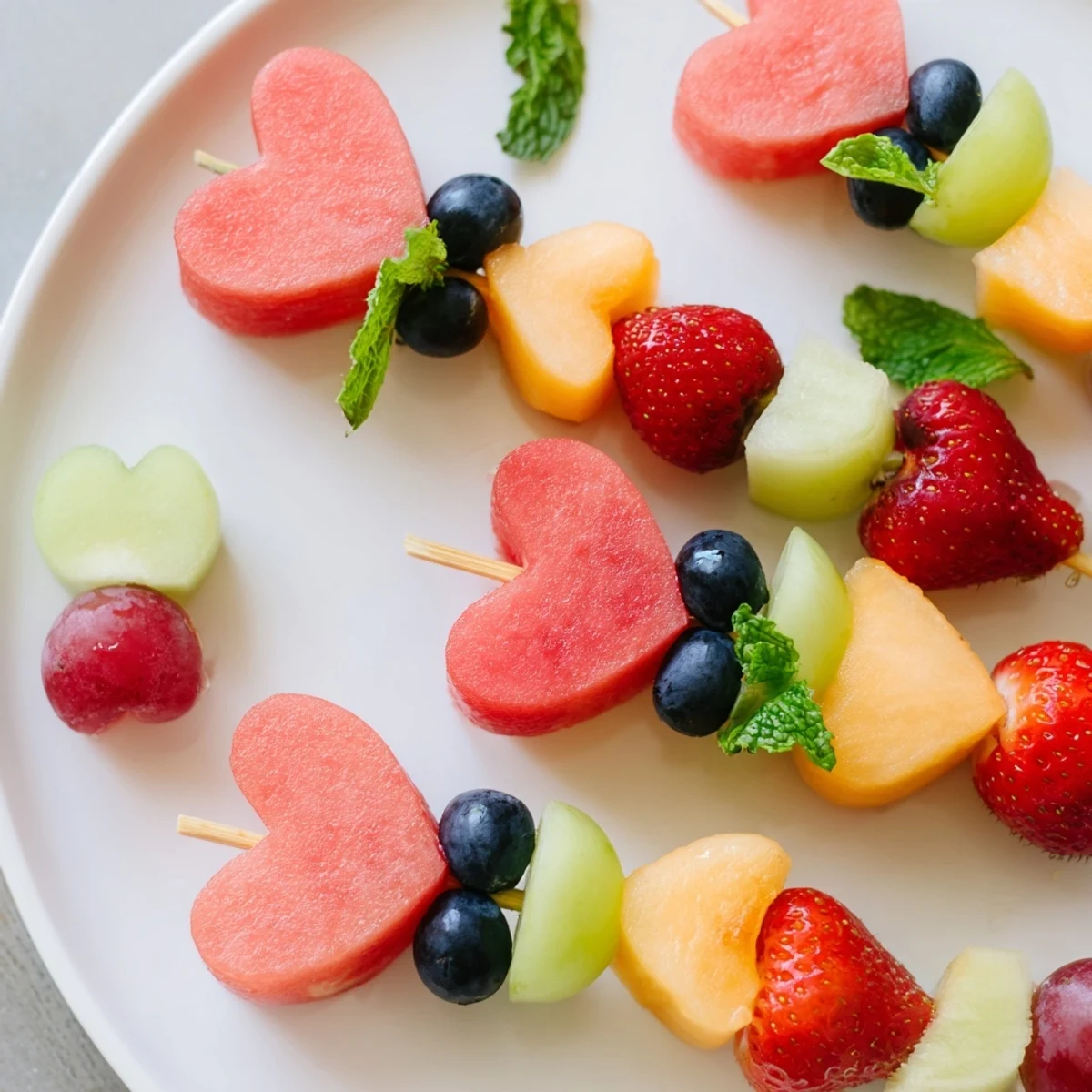 Enjoy fresh, juicy Berry Good Heart Fruit Skewers, a colorful and healthy treat on skewers.