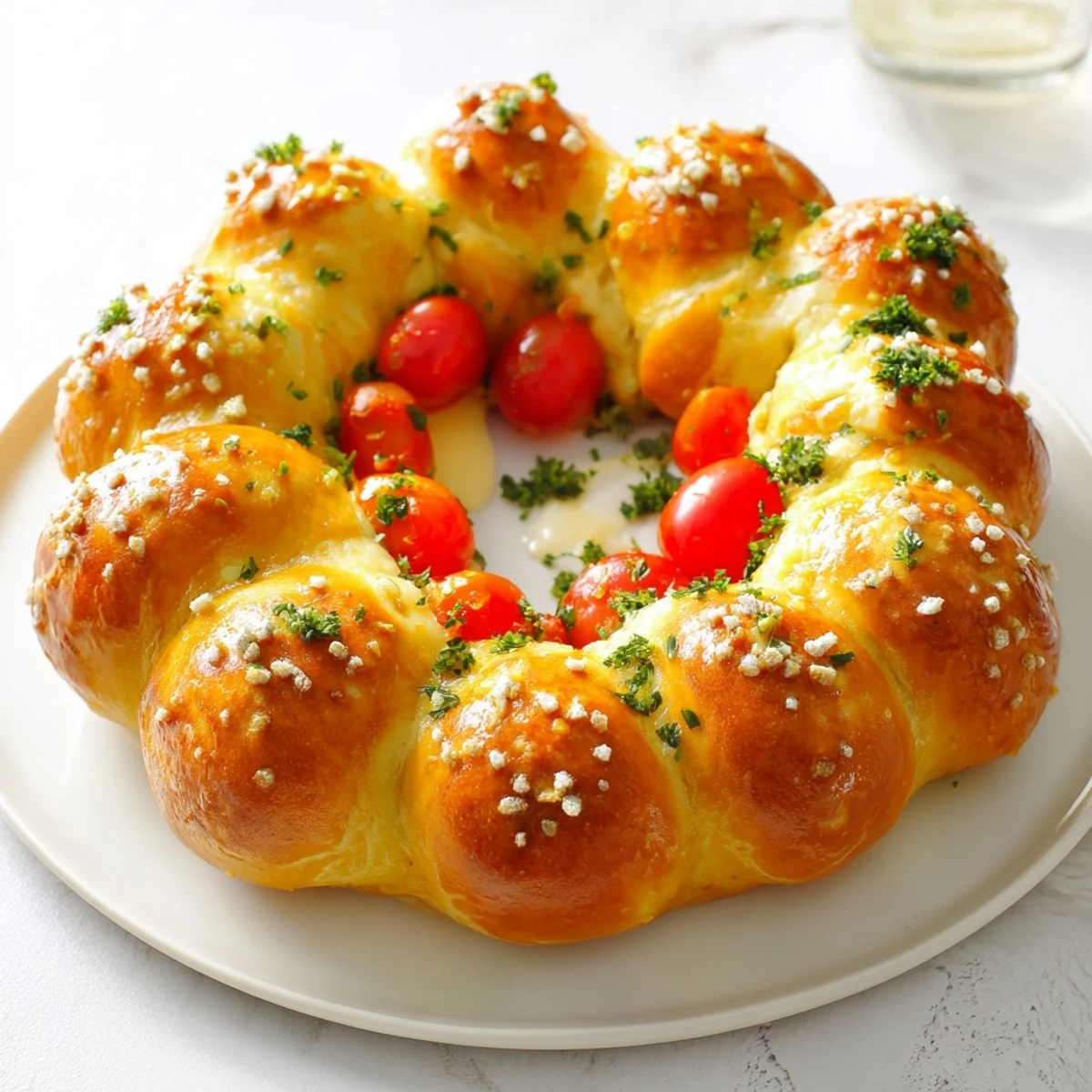 Sharing a Pretzel Joy Wreath appetizer, with glistening pretzel bites, ready for a festive gathering.