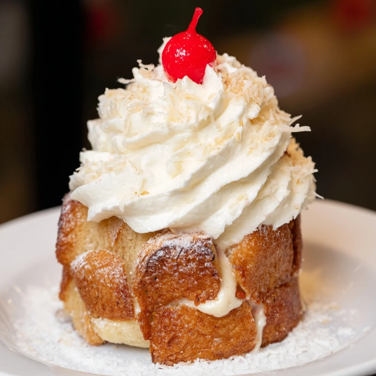 Santa Hat Bread Pudding Bites
