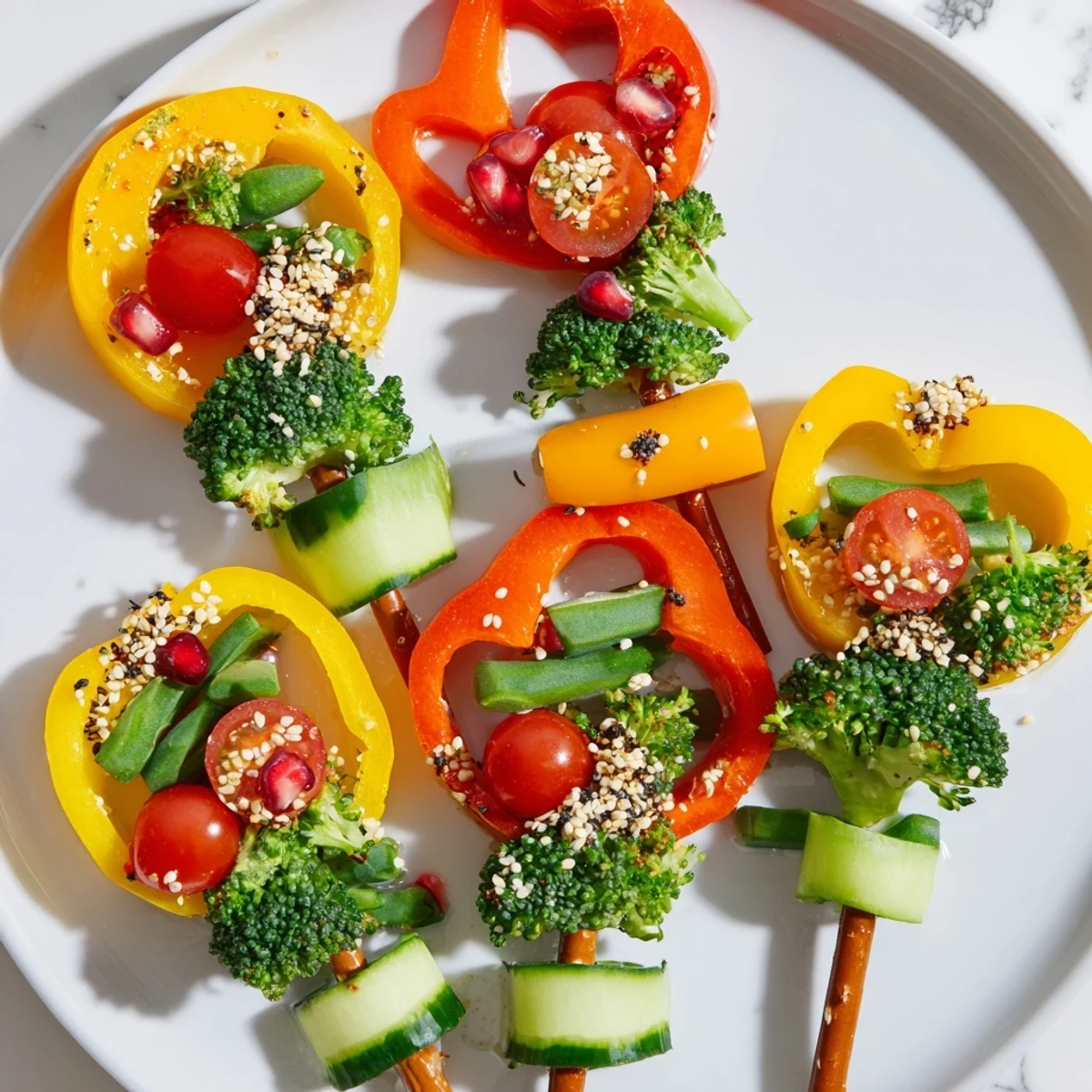Festive Themed Crudités: Vibrant veggie Christmas ornament dippers arranged beautifully with fresh dips.