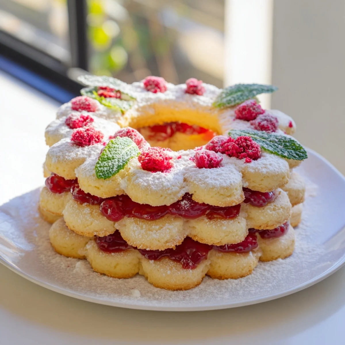 Sweet Raspberry Wreath Cookie