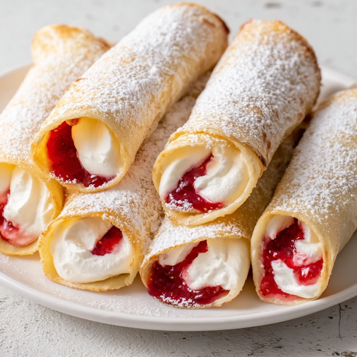 A close-up shot of the finished Snow Angel Tortilla Wraps, a delightful snack with jam and cheese.