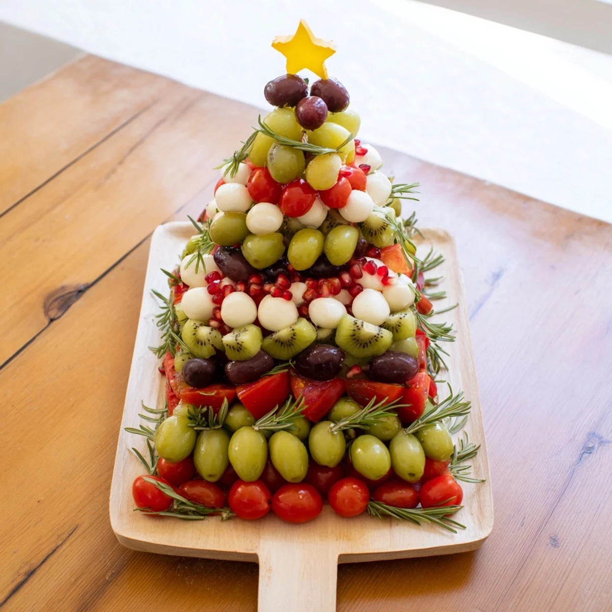 Get your holiday party started with this easy-to-create Christmas Tree Triangle Board appetizer platter.