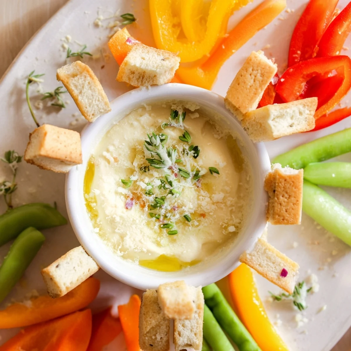 Festive Reindeer Antler Spread appetizer displaying a creamy dip with vegetable and cracker antlers.
