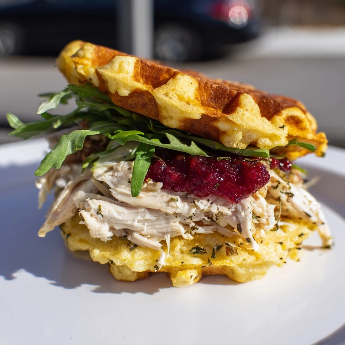 Stuffing Waffle Chicken Sliders