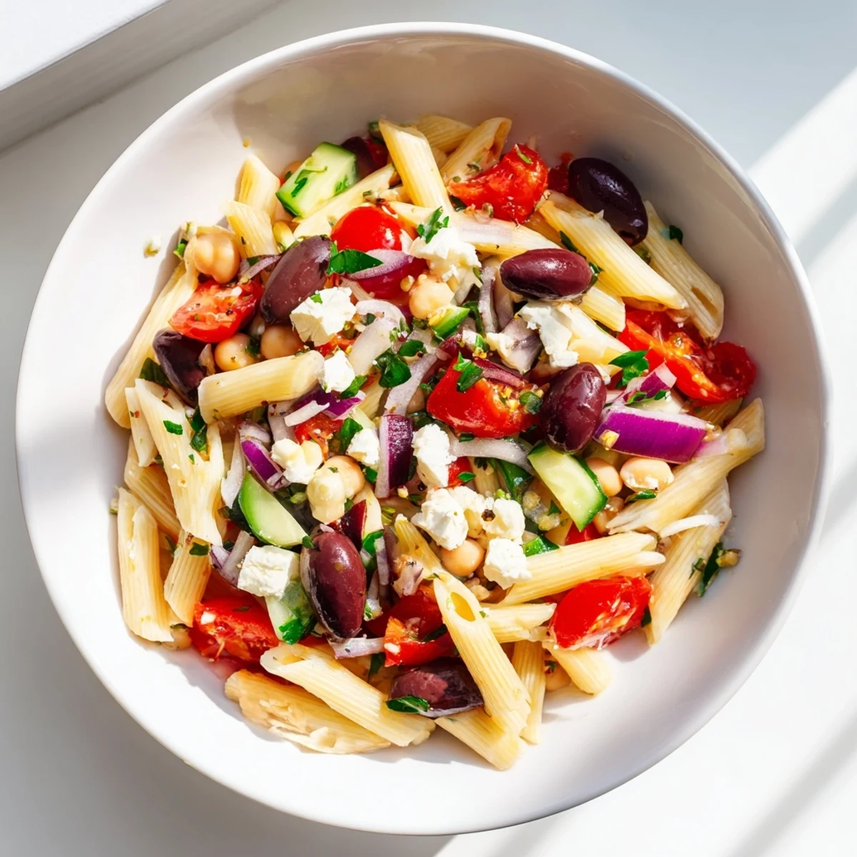 Mediterranean Pasta Salad Chickpeas