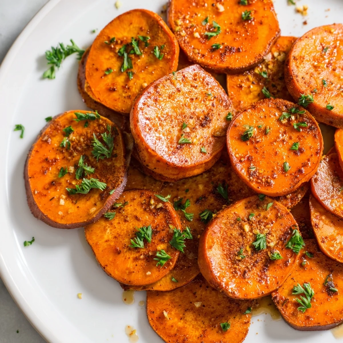 Golden, roasted Cajun sweet potatoes, perfectly seasoned and ready to eat as an easy side.