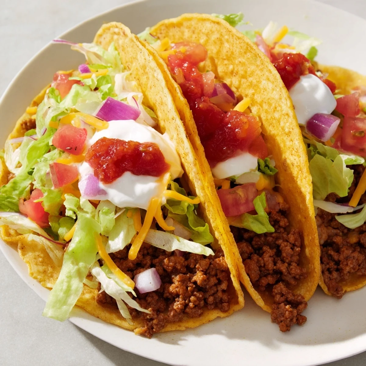 Perfectly constructed crispy smash tacos, showcasing a delightful textural contrast from crunchy beef and soft tortillas.