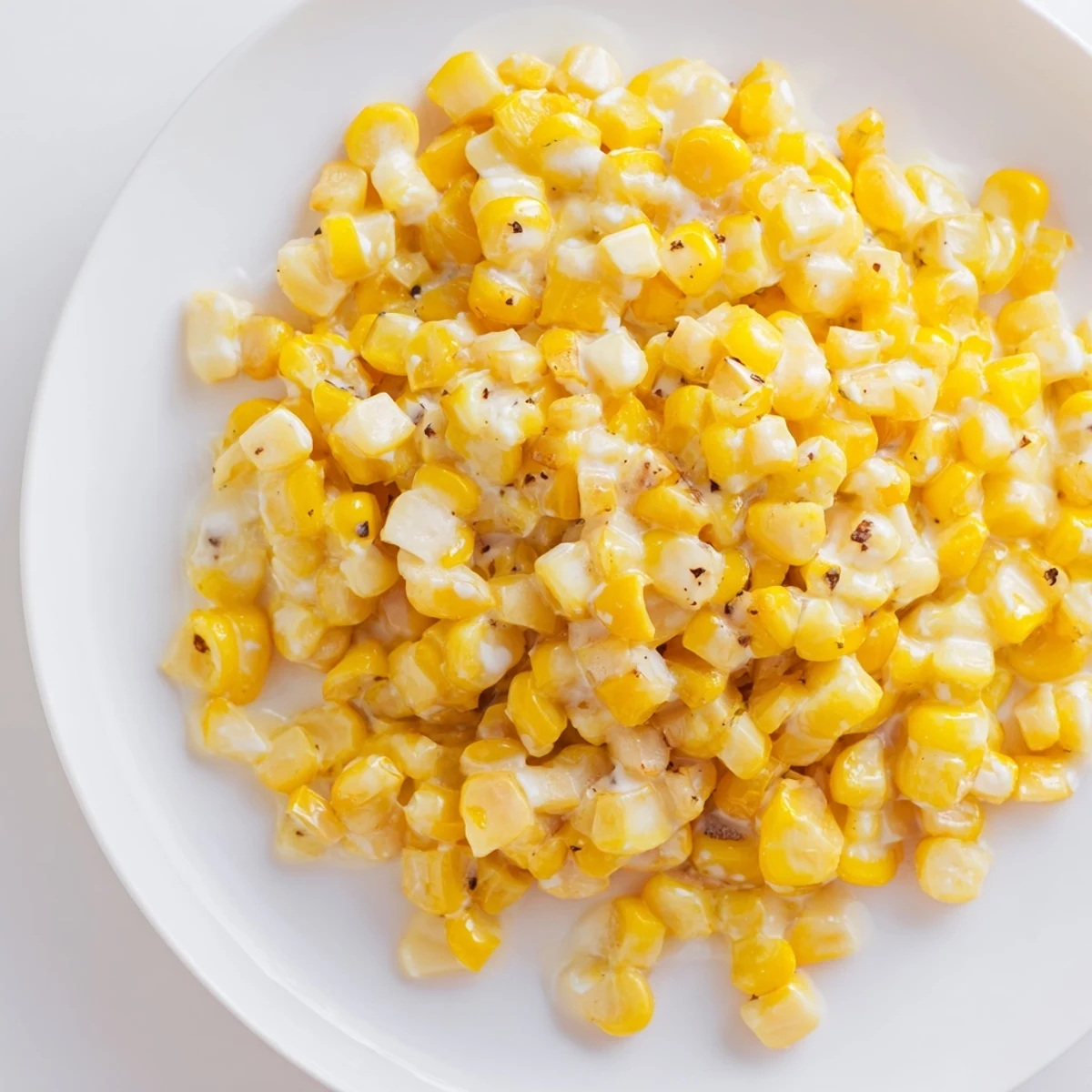 Golden, caramelized Honey Butter Skillet Corn served warm, glistening with melted butter on top.