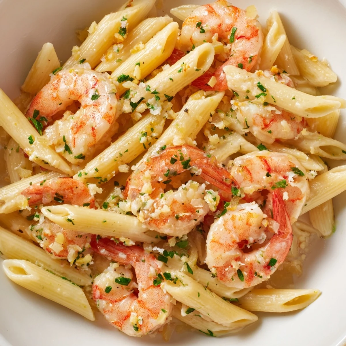 Garlic Shrimp Penne Pasta