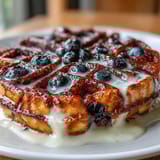Lemon Blueberry Sourdough Waffles