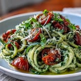 Zucchini Noodles Pesto Tomatoes
