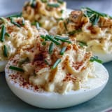 Platter of sweet pickle relish deviled eggs, perfect for any party spread.