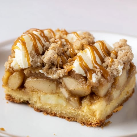 Golden, gooey Caramel Apple Cookie Bars with a crisp, crumbly topping, ready to eat.