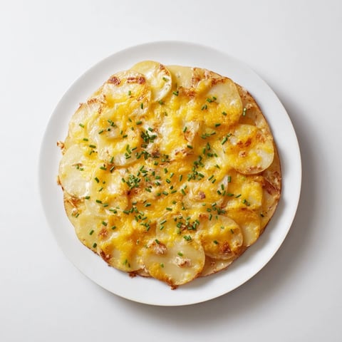 Golden, bubbling cheesy scalloped potatoes, a comforting Southern side dish, ready to eat.