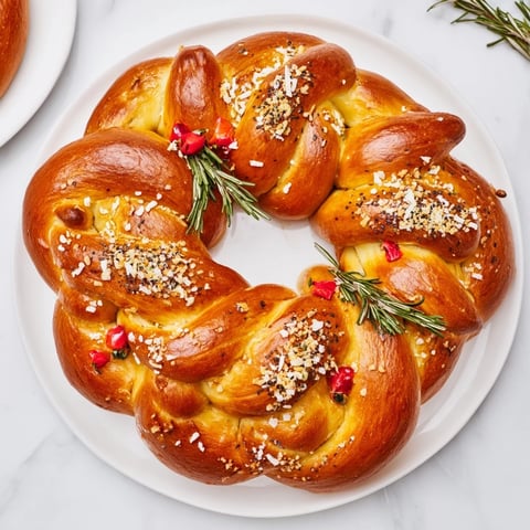 A golden-brown Budget Holiday Pretzel Wreath, perfect for sharing with friends and family during celebrations.