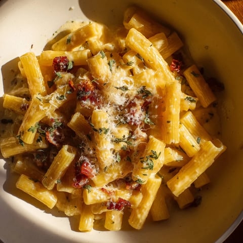 Golden-brown, caramelized onions star in this creamy French onion ditalini, a savory pasta dish.