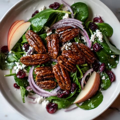 Gingerbread Spiced Candied Pecan Salad