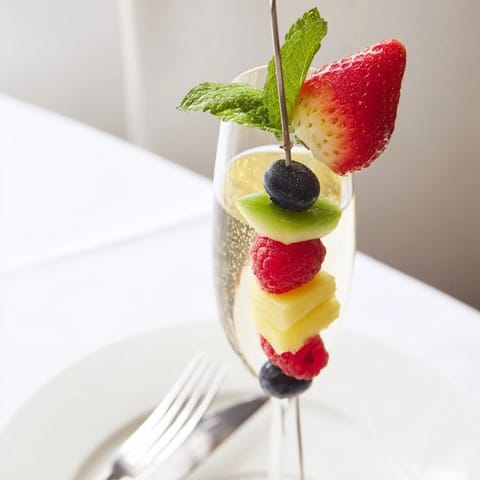 Champagne Flute Fruit Garnish