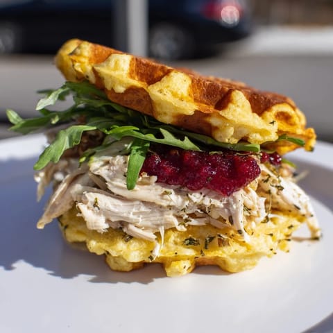 Stuffing Waffle Chicken Sliders