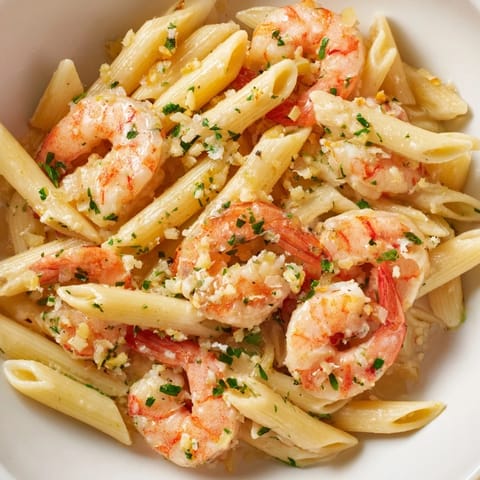 Garlic Shrimp Penne Pasta