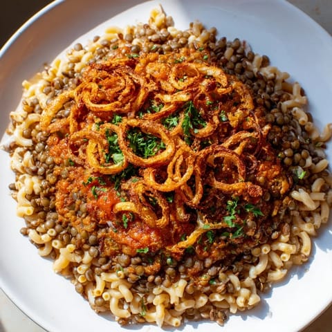 Egyptian Koshari Lentils Tomato