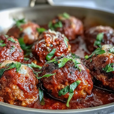 Four servings of gluten-free Cheesy, Garlicky Meatballs With Marinara paired with spaghetti and Parmesan.