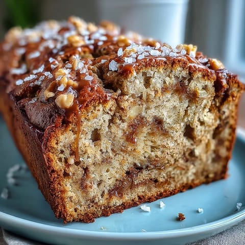 Freshly baked Vegan Cardamom Guava Banana Bread cooling on a wire rack with vibrant pink guava accents peeking through the moist slices.