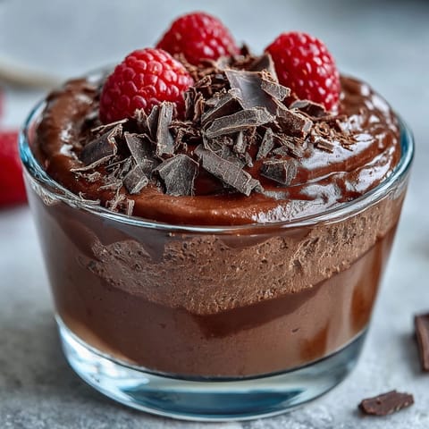 High-protein chocolate cottage cheese mousse cups with a silky texture and rich cocoa flavor.  