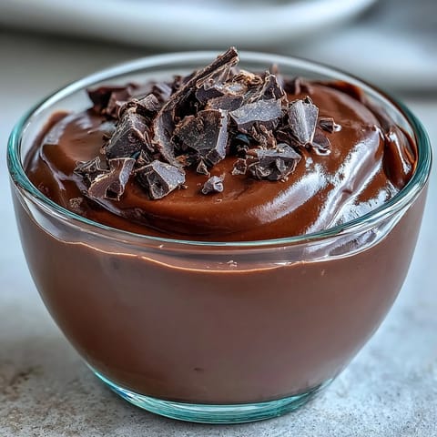 Creamy chocolate mousse cups made with cottage cheese and Greek yogurt, topped with fresh berries and dark chocolate shavings.  