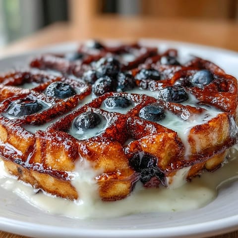 Lemon Blueberry Sourdough Waffles