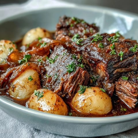 A steaming bowl of cozy beef stew with tender chunks of beef and vibrant root vegetables in a savory broth.  