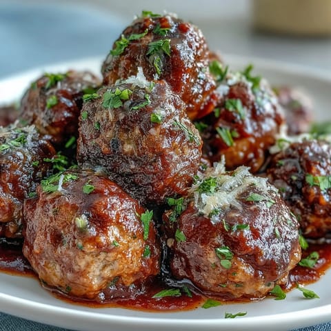 Housewarming Slow Cooker Meatballs in Marinara—tender, juicy beef-pork meatballs simmered in rich, herb-infused tomato sauce.  