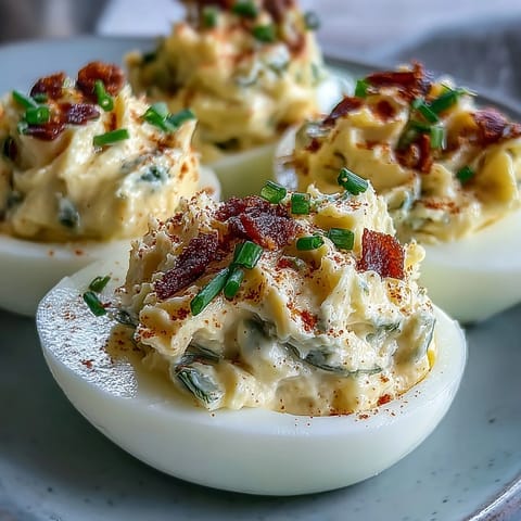 Creamy sweet pickle relish deviled eggs, a zesty appetizer with paprika garnish.