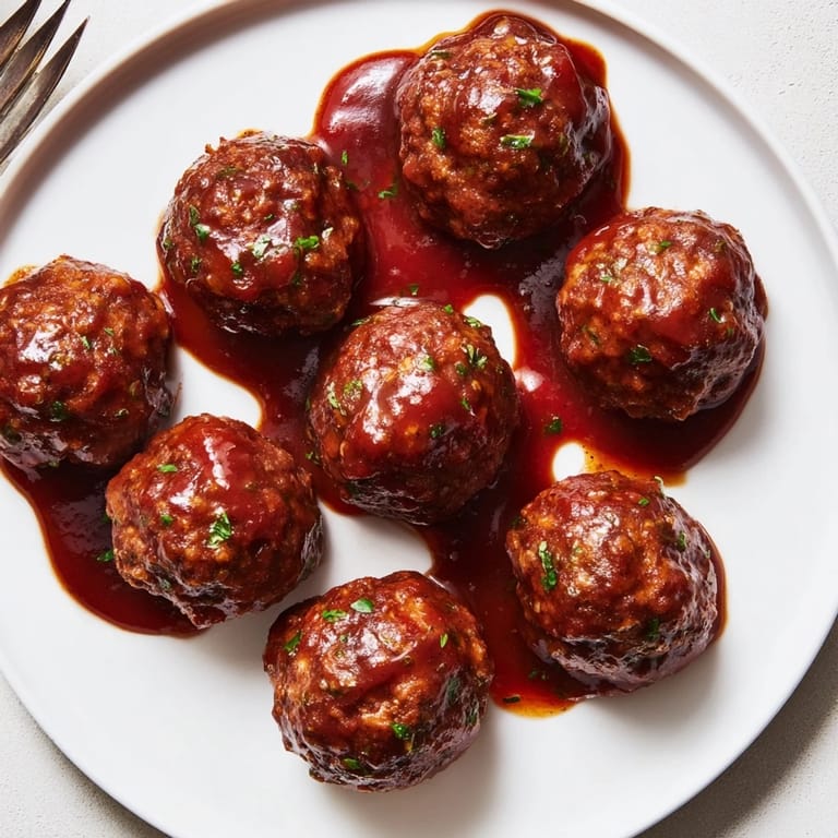 Savory slow cooker BBQ meatballs cooked to perfection, ideal for weeknight family dinners.  