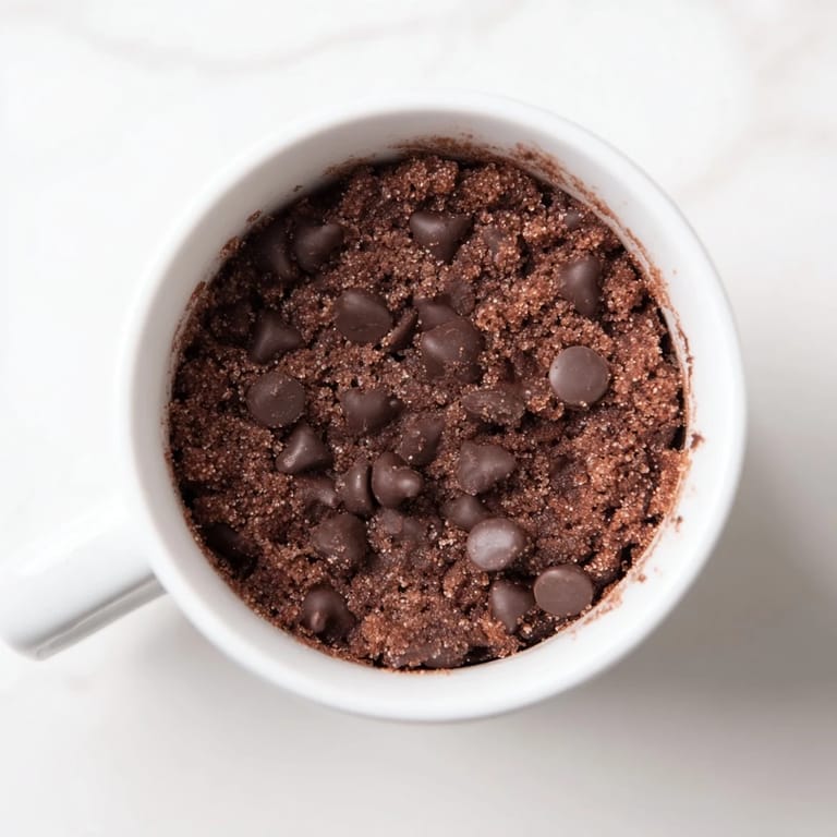 Steam rising from the delicious microwaved mug cake, perfect for a late-night treat, single serving.
