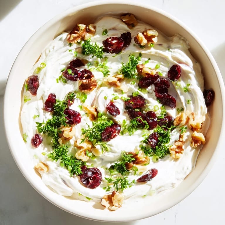 A close-up of the lightened holiday cream cheese dip, showing texture and the colorful toppings on top.