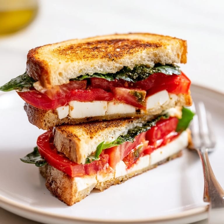 Buttery, toasted slices hold the creamy burrata and juicy tomatoes in this Tomato Basil Burrata Stuffed Grilled Cheese.
