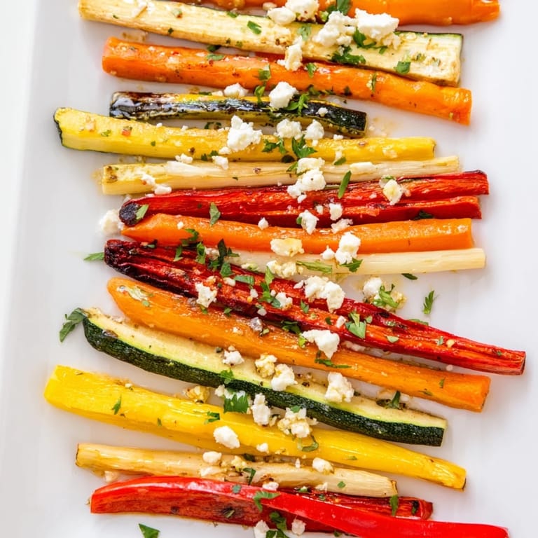 Bright, colorful roasted Christmas Sleigh Veggie Rails are ready to be served at the holiday table.