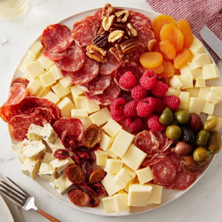 A stunning Christmas-shaped Festive Stocking Charcuterie Board, overflowing with colorful meats and cheese varieties.