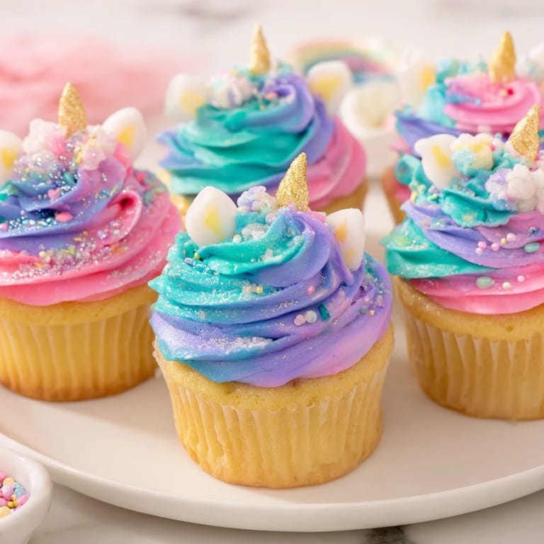 This festive shot shows a beautifully arranged Magical Unicorn Dessert Table ready for a party.
