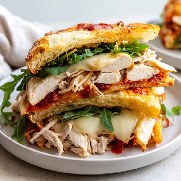 Imagine this: A delicious Leftover Pizza Chicken Sandwich, packed with tender chicken and peppery arugula.