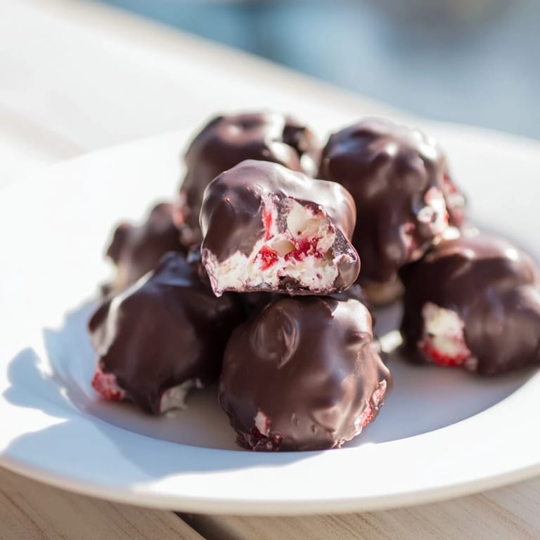 These Strawberry Yogurt Clusters show a refreshing dessert, ready to enjoy straight from the freezer.